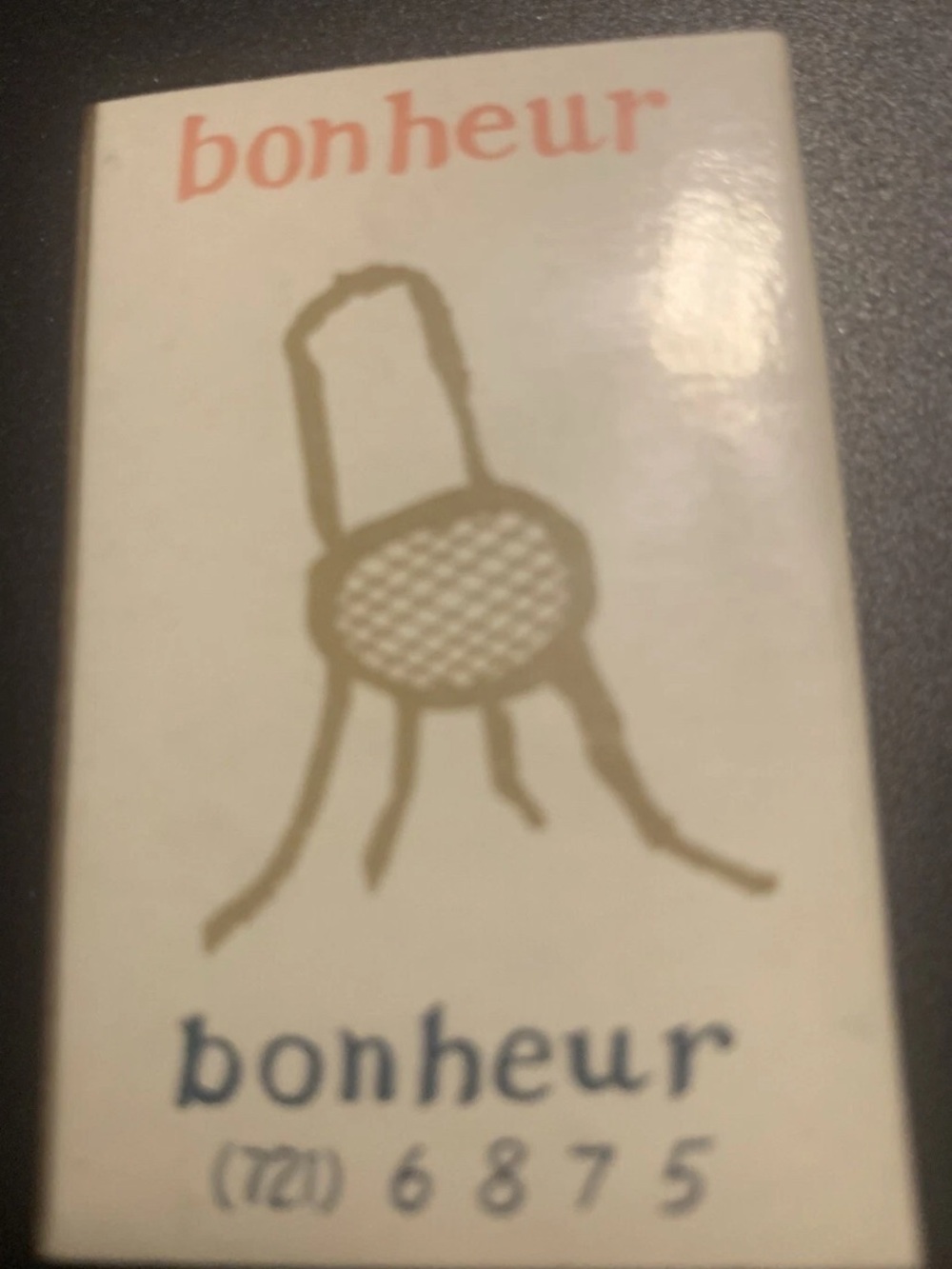 Vintage Matchbook Japanese Bonheur Cafe